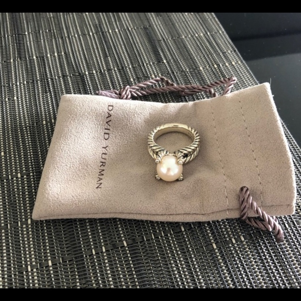 David Yurman Cable Pearl Ring with Diamonds